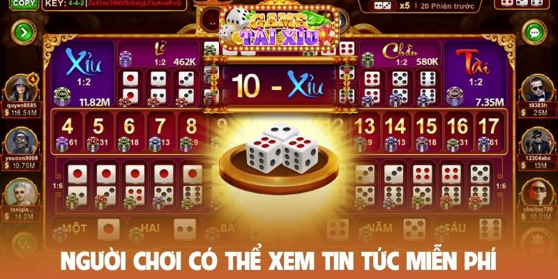 Người chơi có thể xem tin tức miễn phí